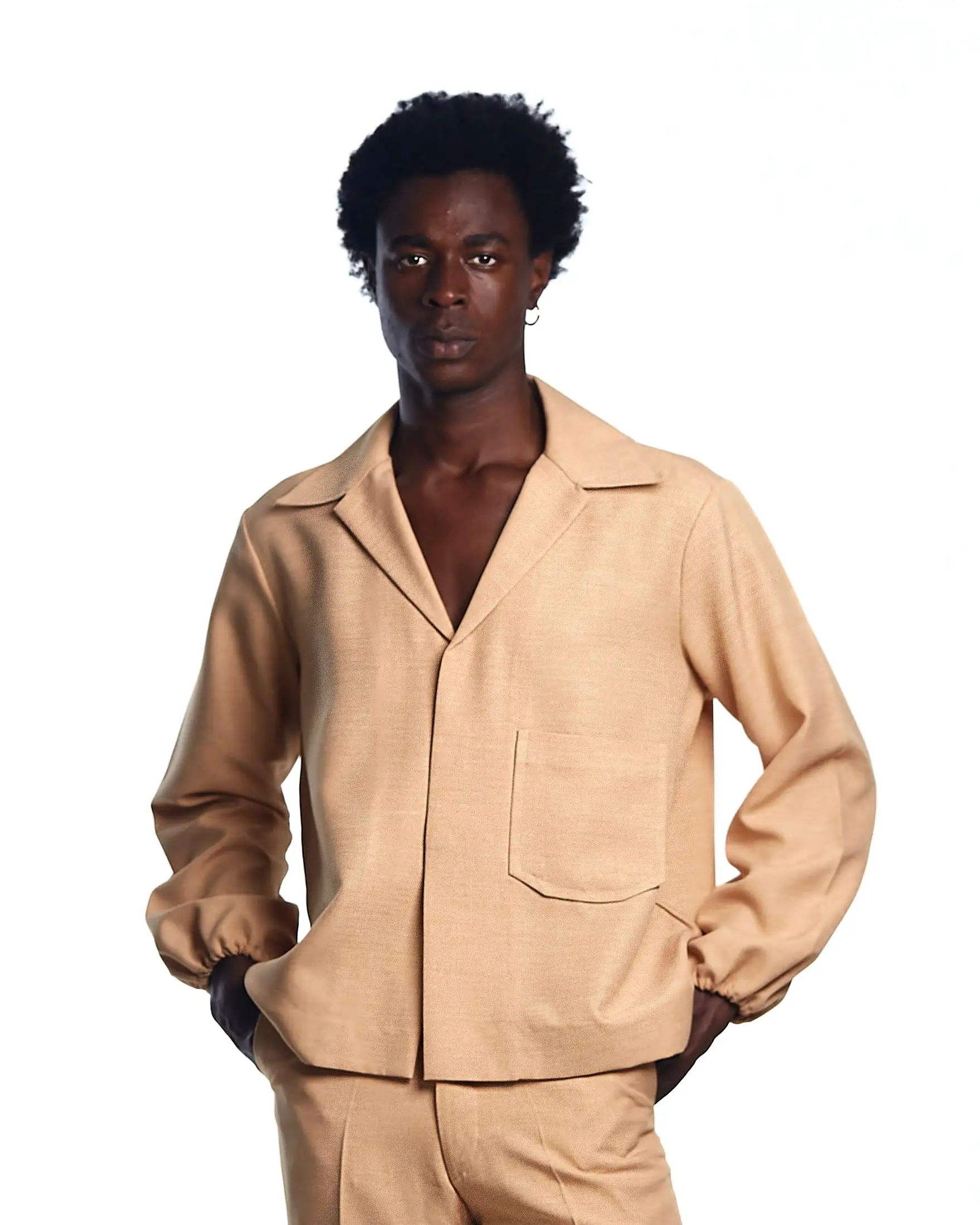 AJABENG Ampadu Wool Linen Lapel Jacket