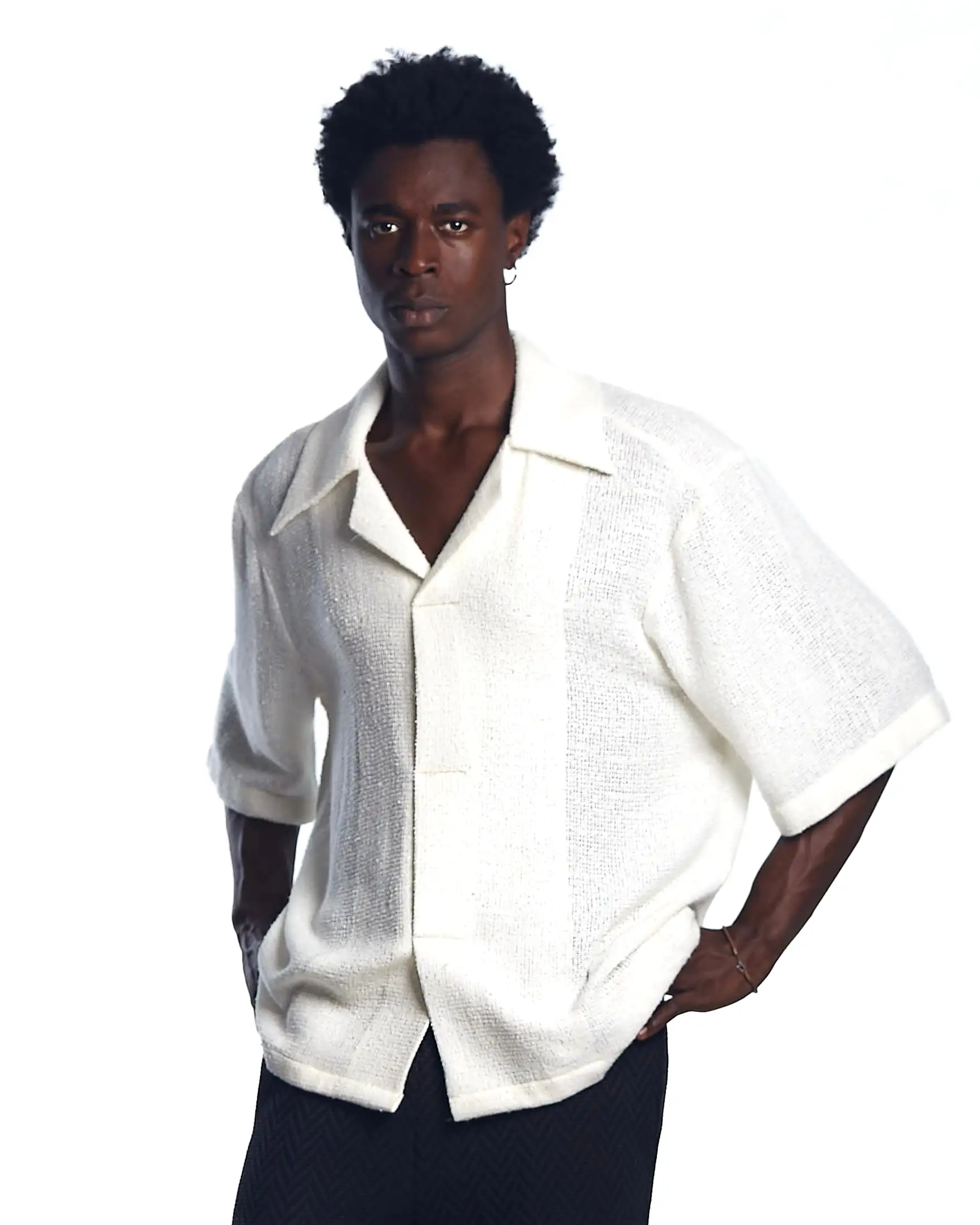 AJABENG Asiakwa Cotton-Knit Lapel Shirt