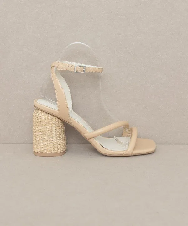 Alaia Strappy Raffia Heel Sandal