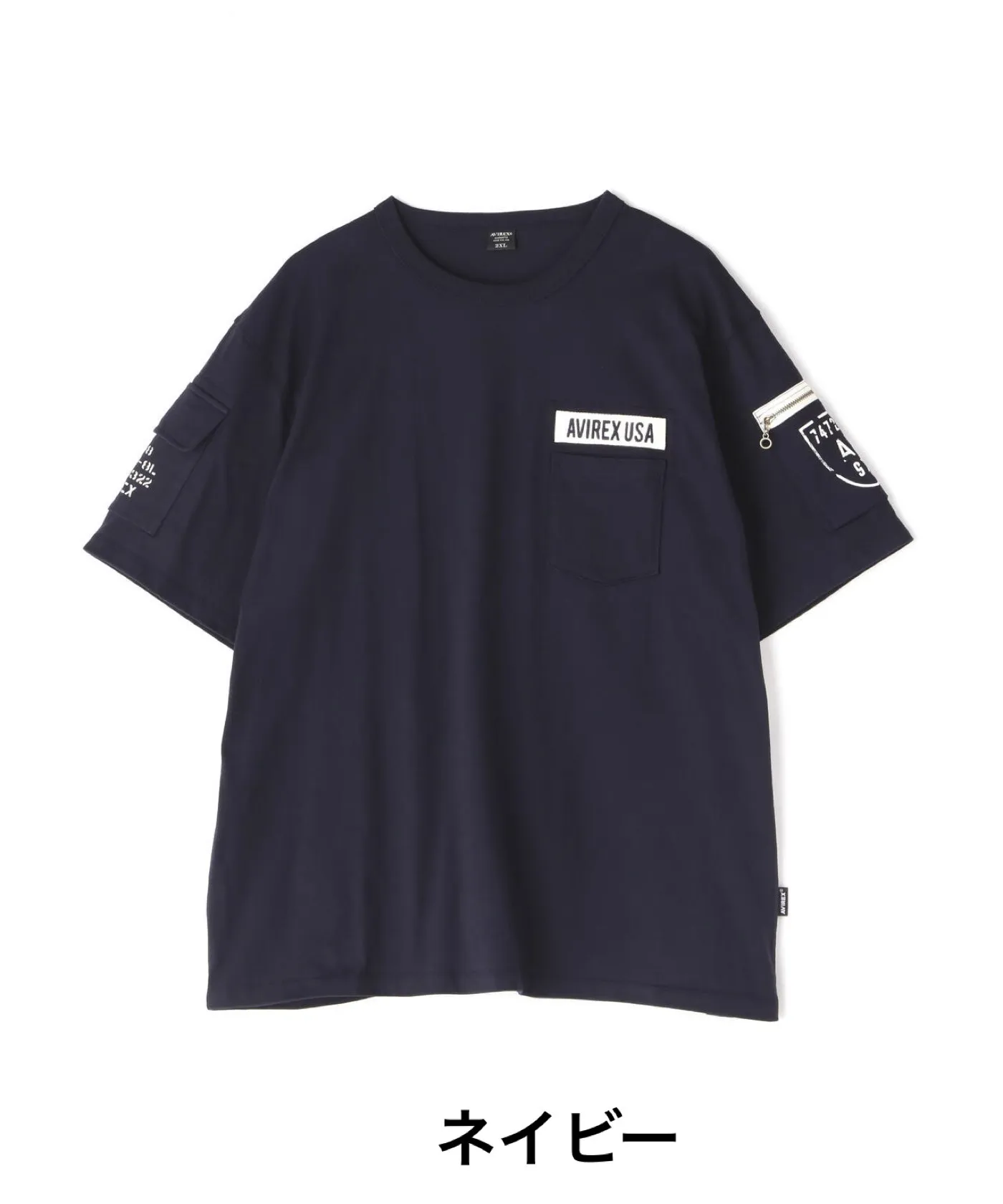 AVIREX  |Street Style Plain Cotton Short Sleeves Logo T-Shirts