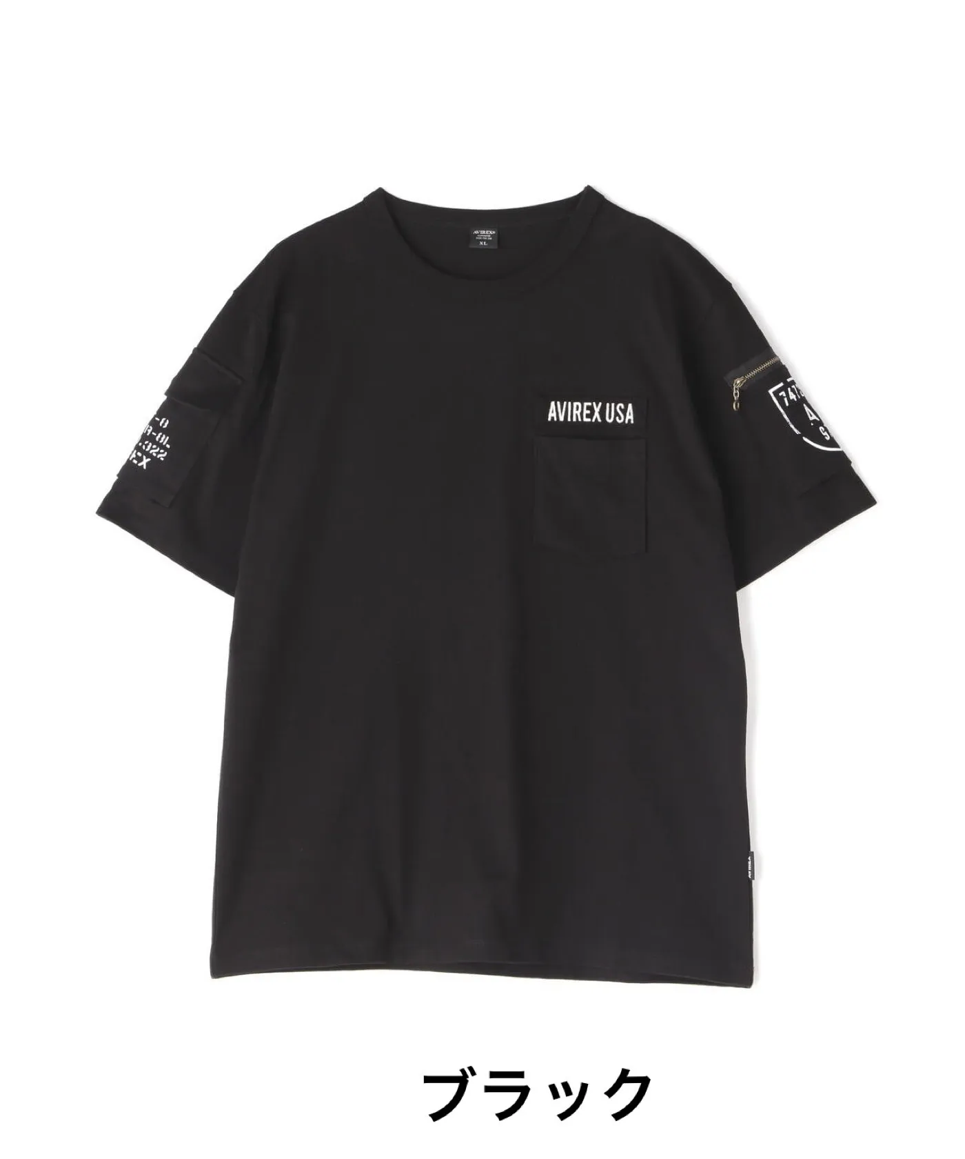 AVIREX  |Street Style Plain Cotton Short Sleeves Logo T-Shirts