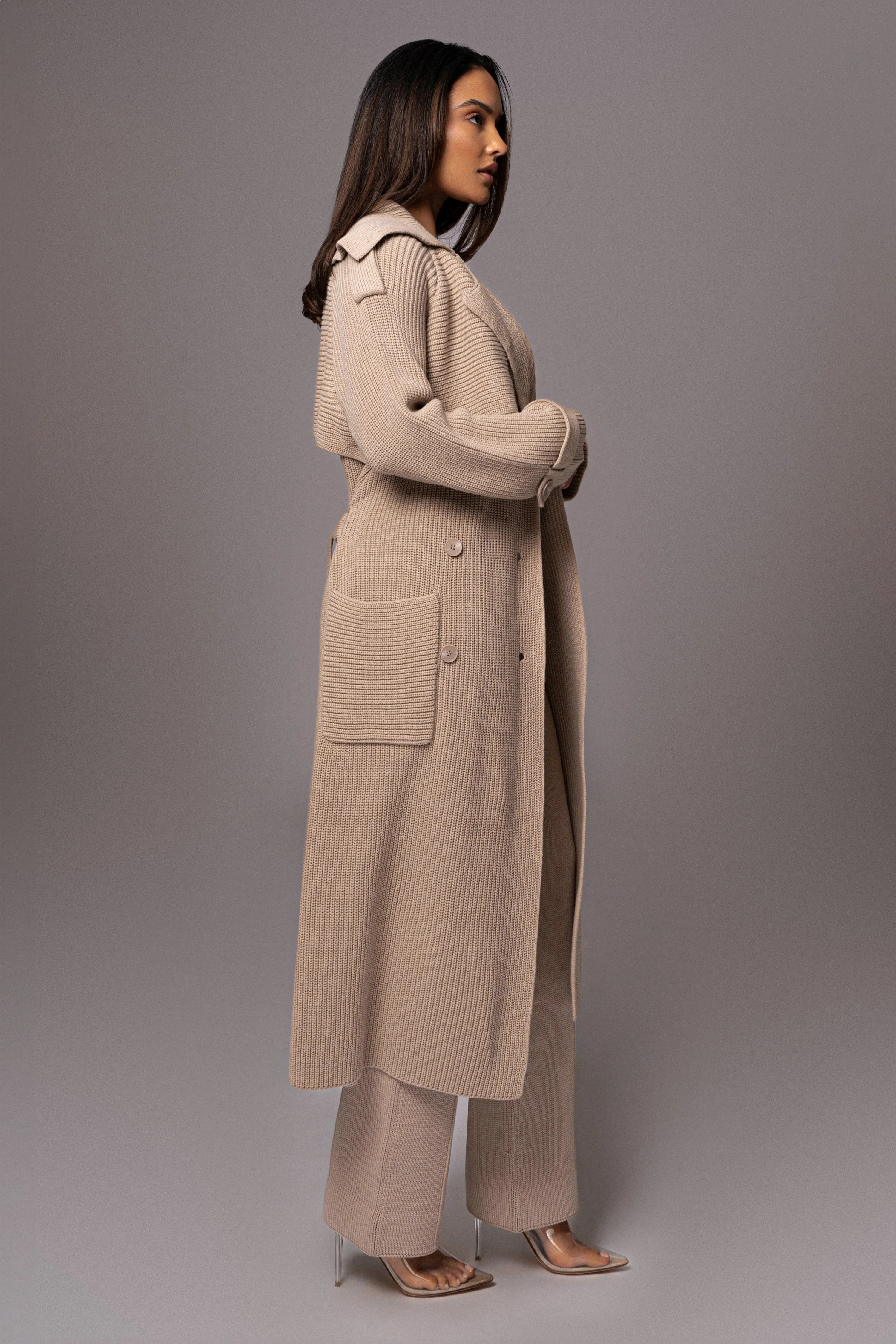 Beige Maxinne Knit Coat