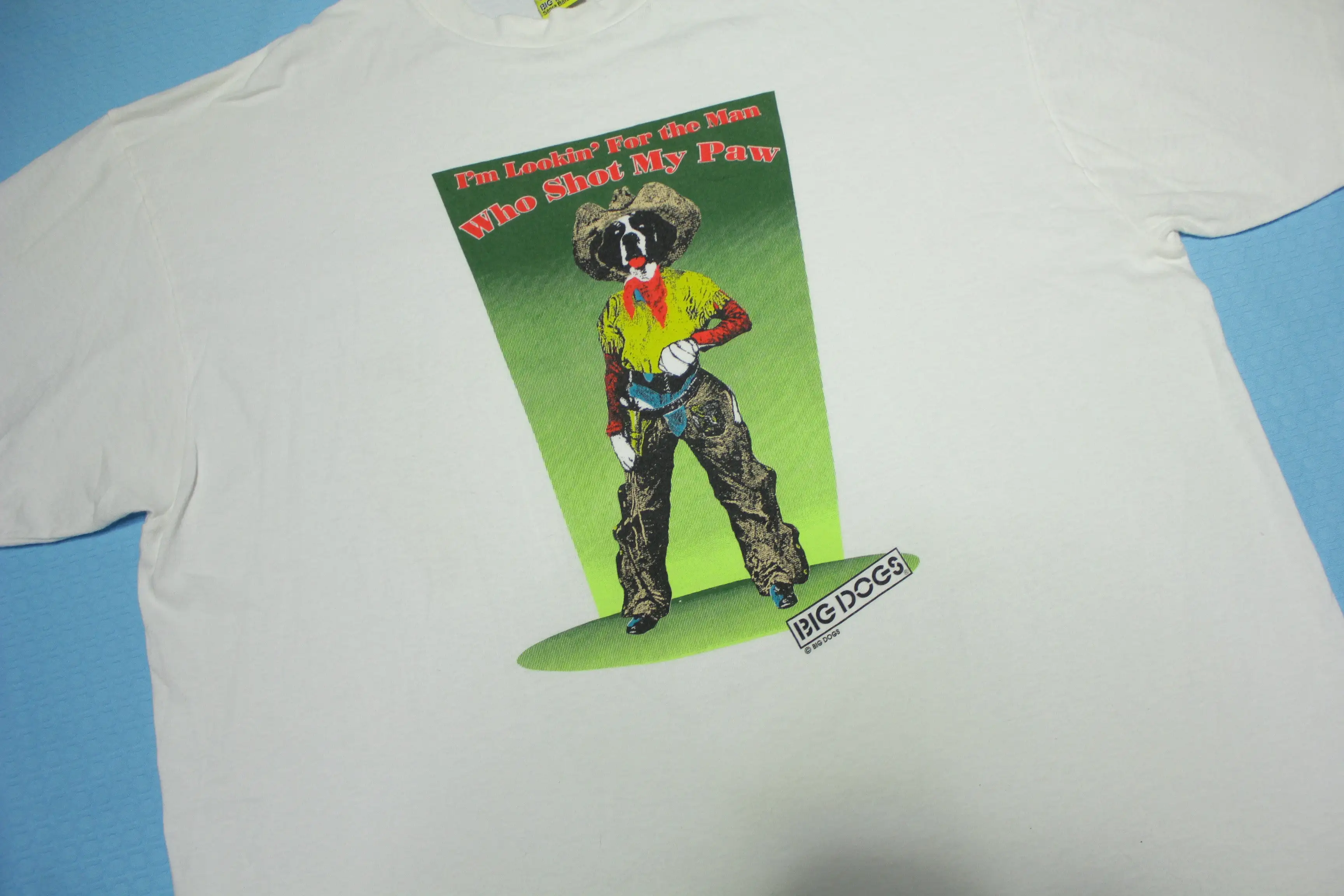 Big Dogs Shot My Paw Vintage 90's Cowboy Made in USA T-Shirt