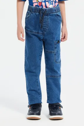 Boys Blue Pull On Jeans