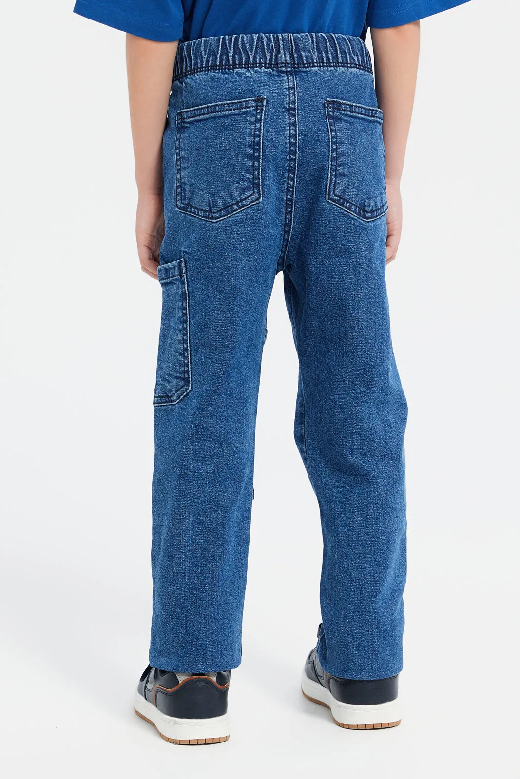 Boys Blue Pull On Jeans