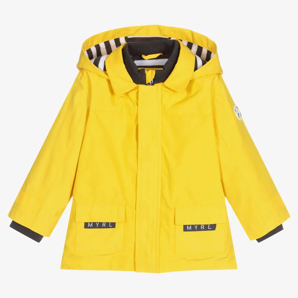 Boys Yellow Hooded Coat