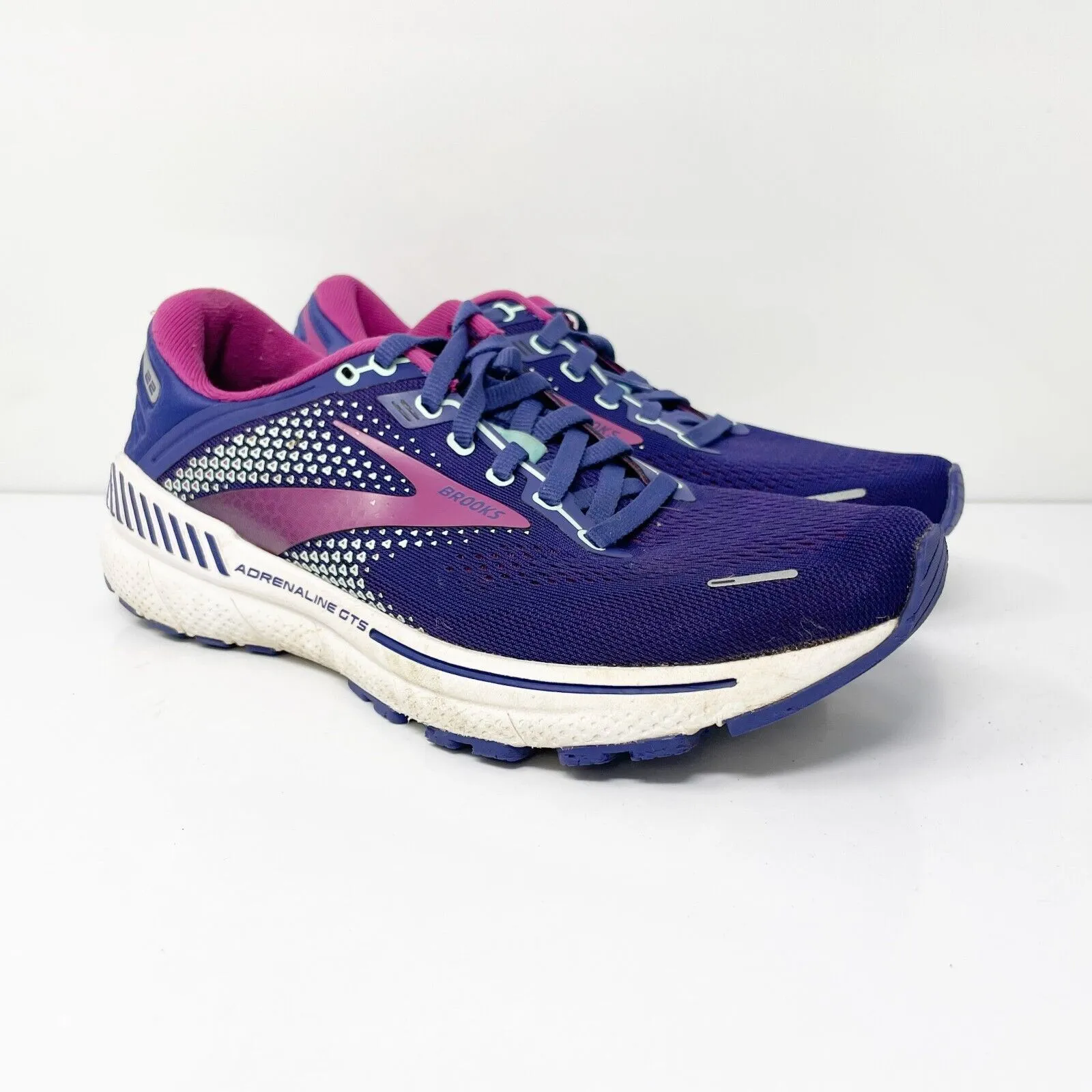 Brooks Womens Adrenaline GTS 22 1203531B403 Blue Running Shoes Sneakers Sz 8.5 B