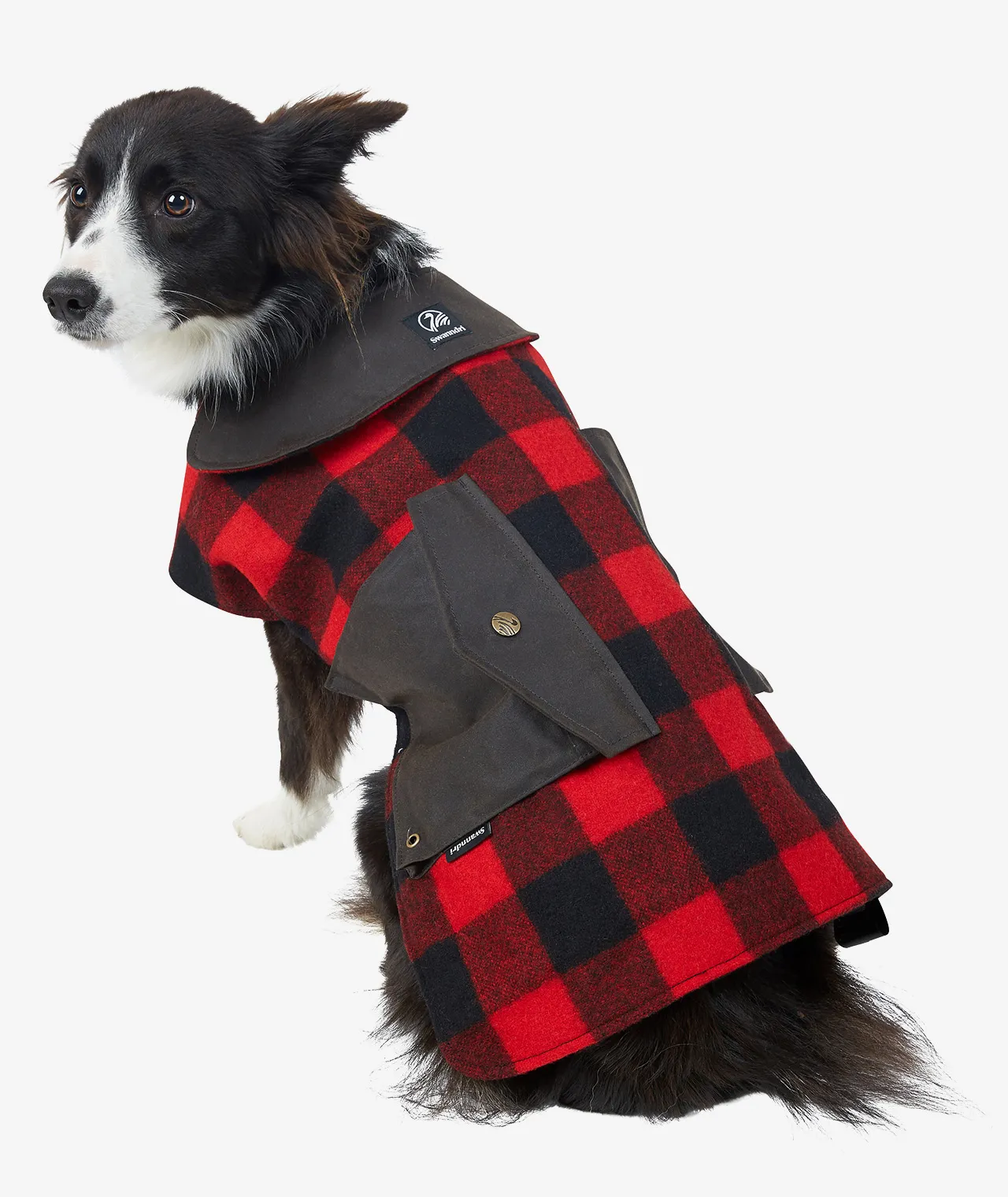 Buy Classic Wool Dog Coat in Red/Black Check - Swanndri NZ