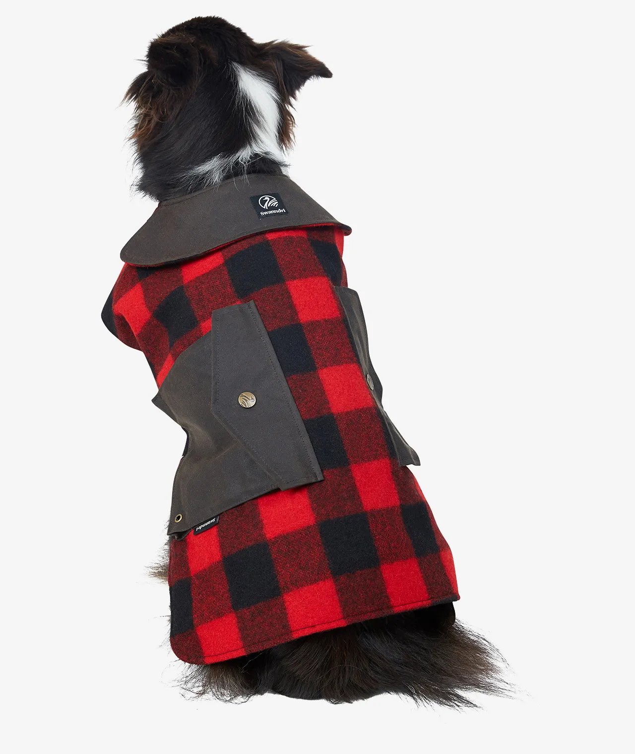 Buy Classic Wool Dog Coat in Red/Black Check - Swanndri NZ