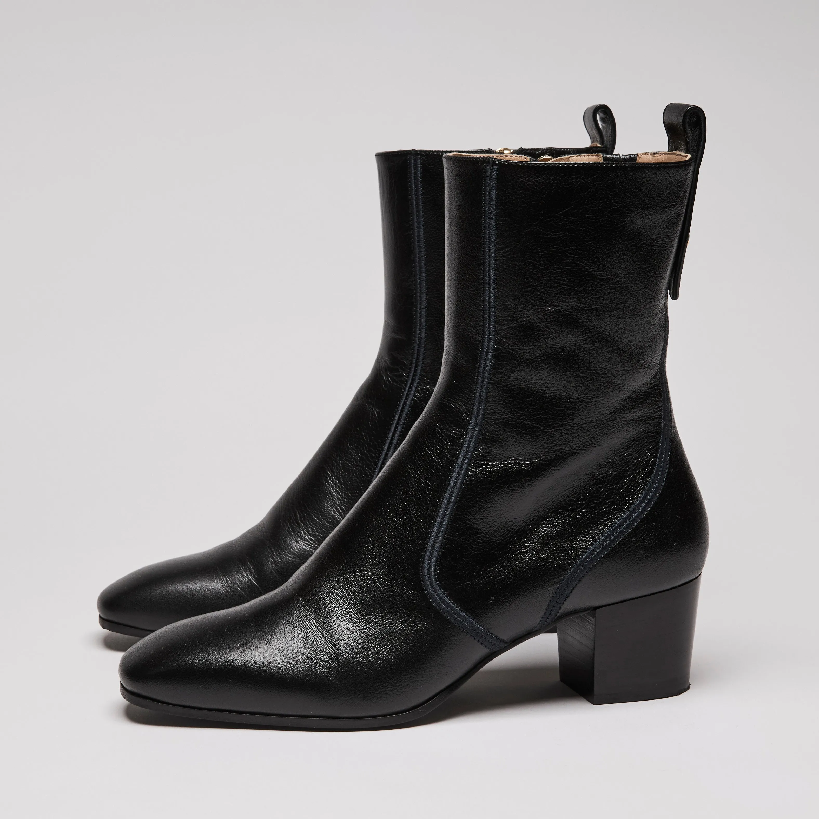 Chloé Goldee Leather Ankle Boots Size 38