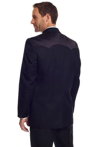 Circle S Mens Black Poly/Rayon Blend Jacket Blazer Tuxedo Coat 52 LX