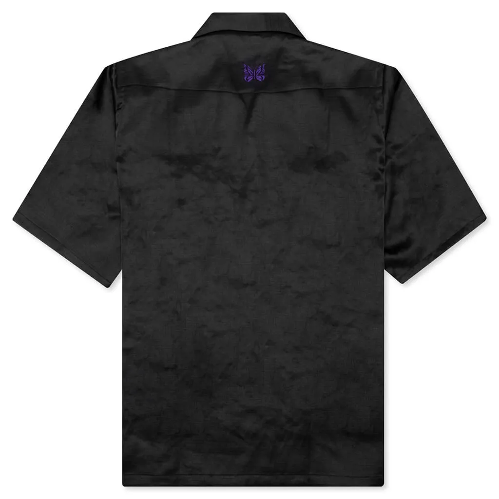 Cowboy One-Up Poly Slub Sateen S/S Shirt - Black