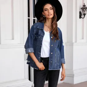 Distressed Denim Short Jacket