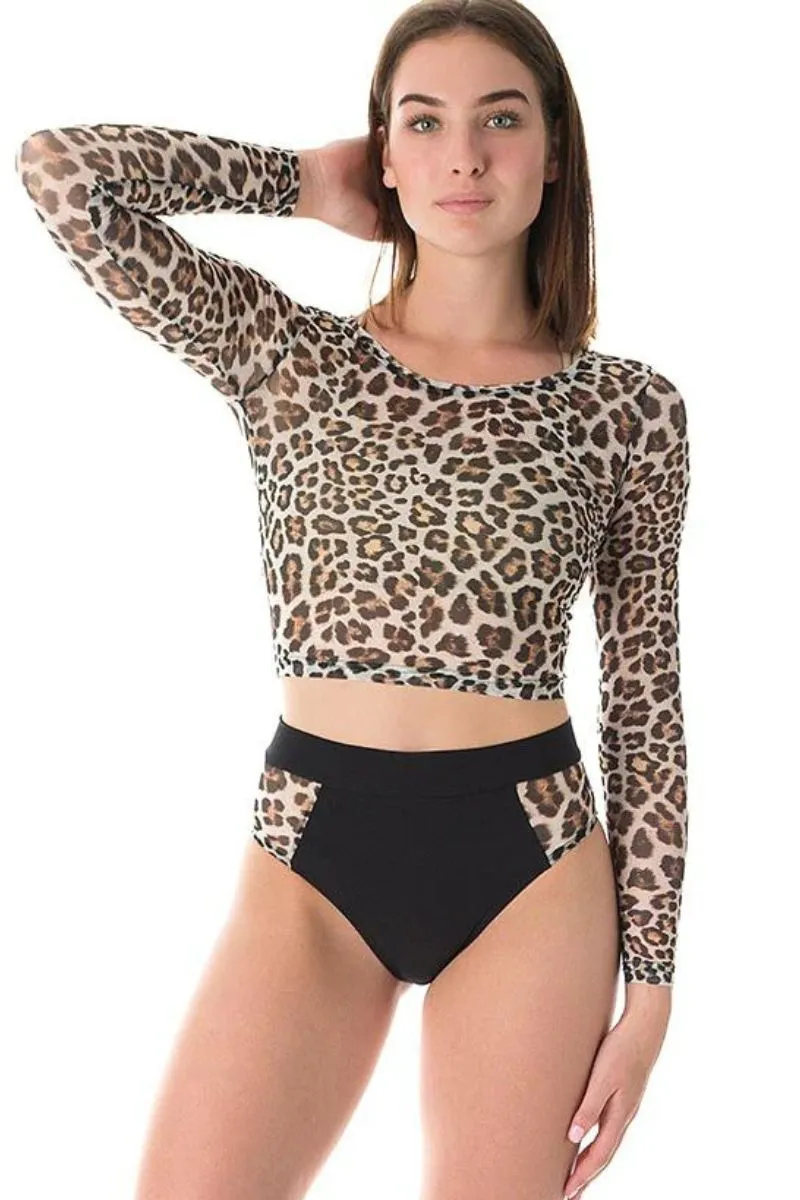 Dragonfly Pavi Crop Top - Leopard Mesh