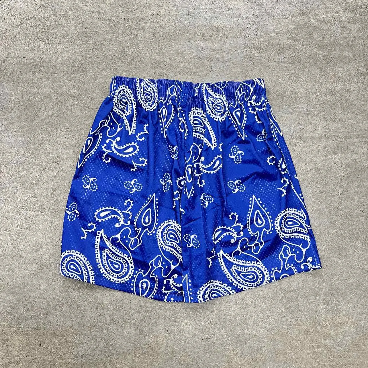 Eric Emanuel Mesh Shorts BLUE PAISLEY Black New Size M