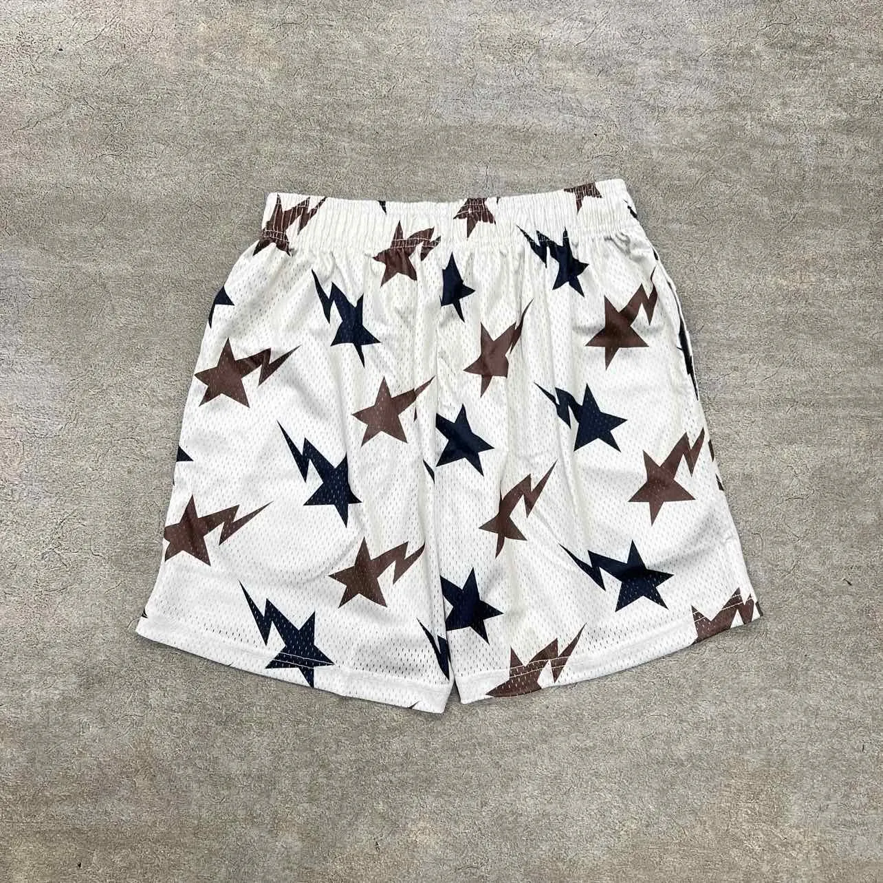 Eric Emanuel Mesh Shorts EE BAPE Cream New Size XL