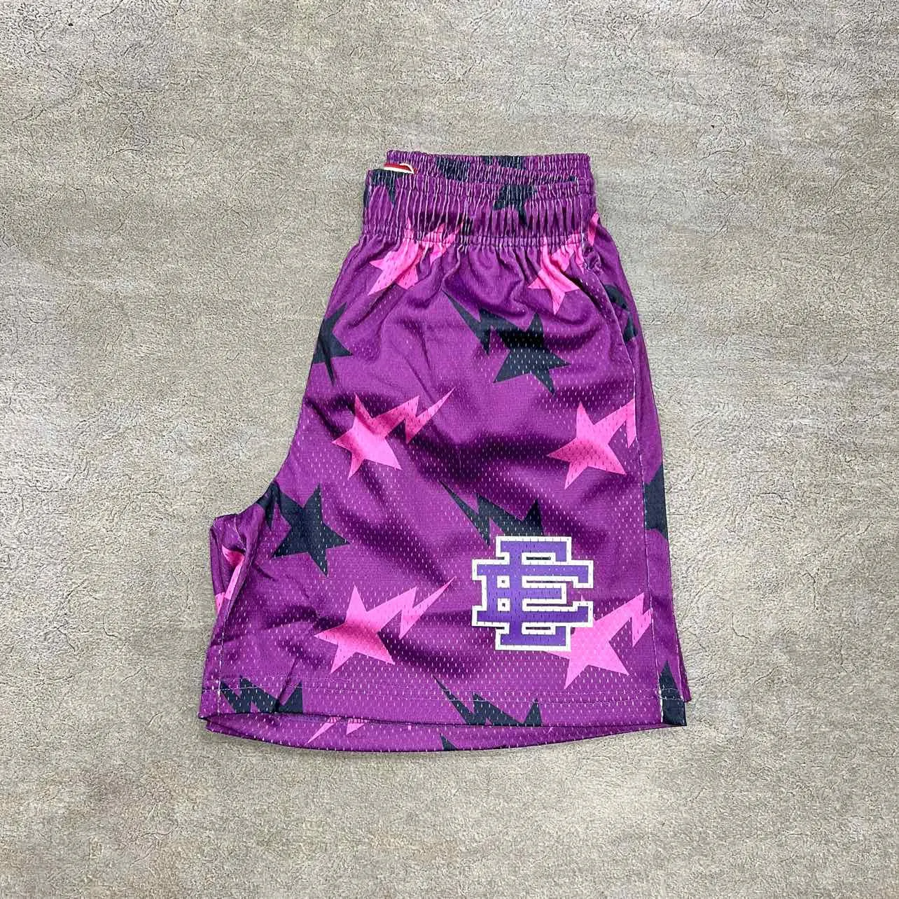 Eric Emanuel Mesh Shorts EE BAPE Purple New Size S