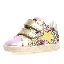 Falcotto Alnoite High VL Girl's Sneakers - Glitter Shaded/Metallic Lilac/Multi