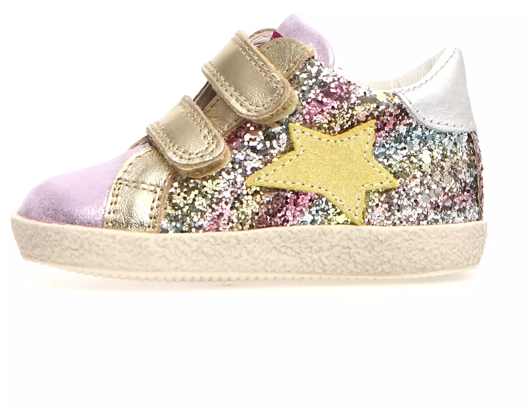 Falcotto Alnoite High VL Girl's Sneakers - Glitter Shaded/Metallic Lilac/Multi