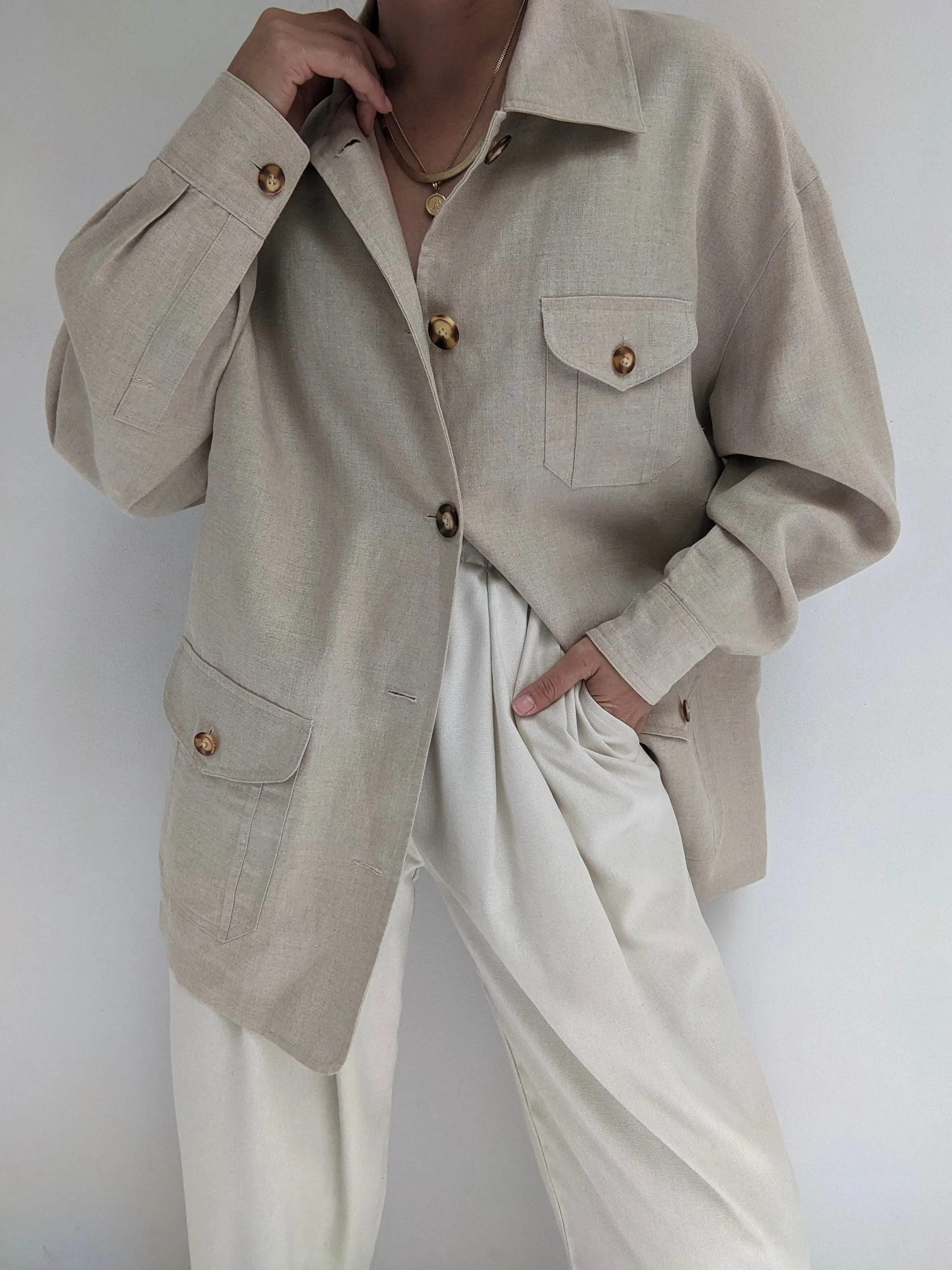 Favorite Vintage Woven Linen Chore Coat