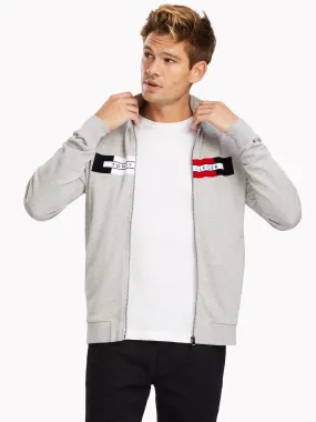 Flocked Logo Zip-thru Sweatshirt | Hoodies | Tommy Hilfiger