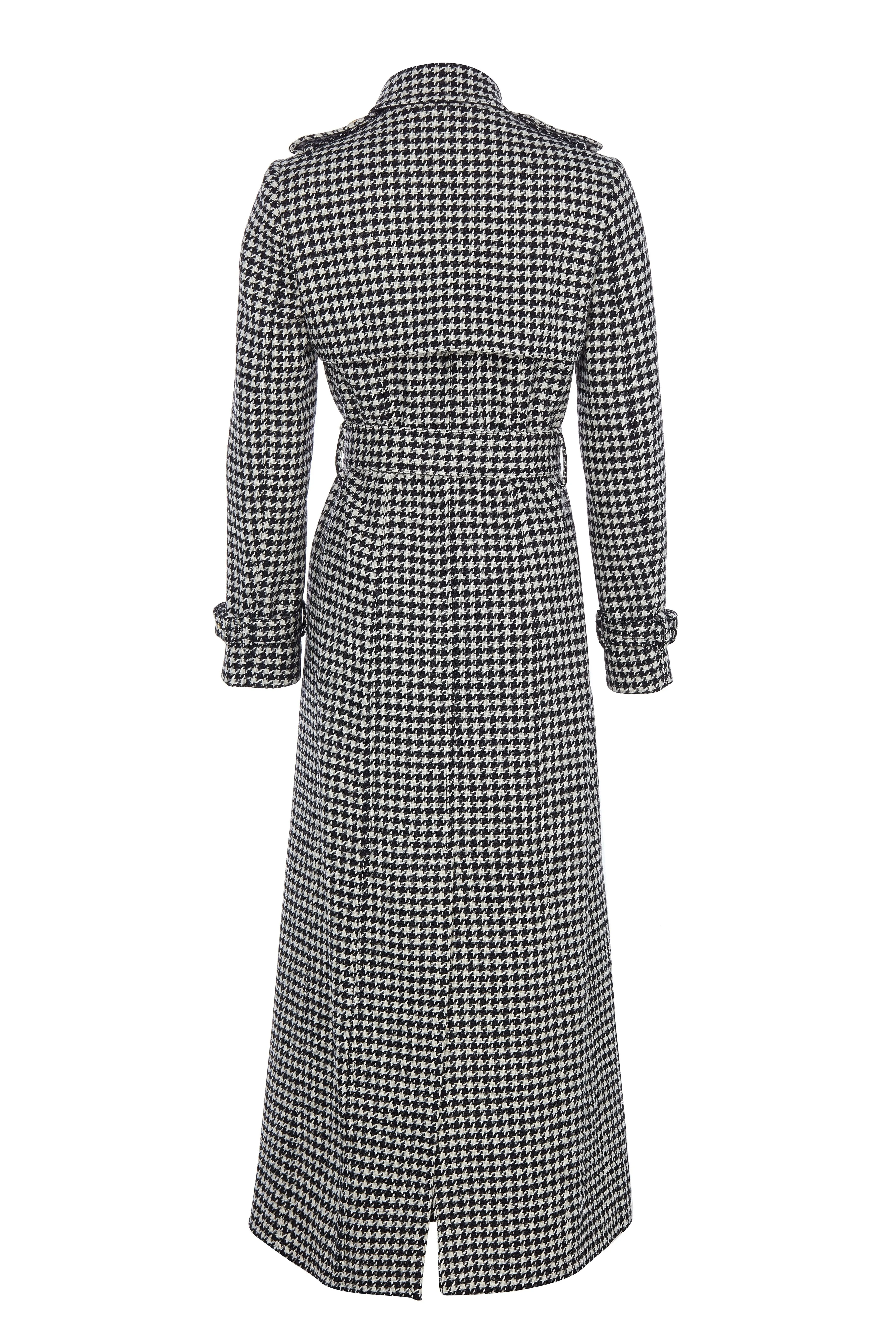 Full Length Marlborough Trench Coat (Houndstooth)