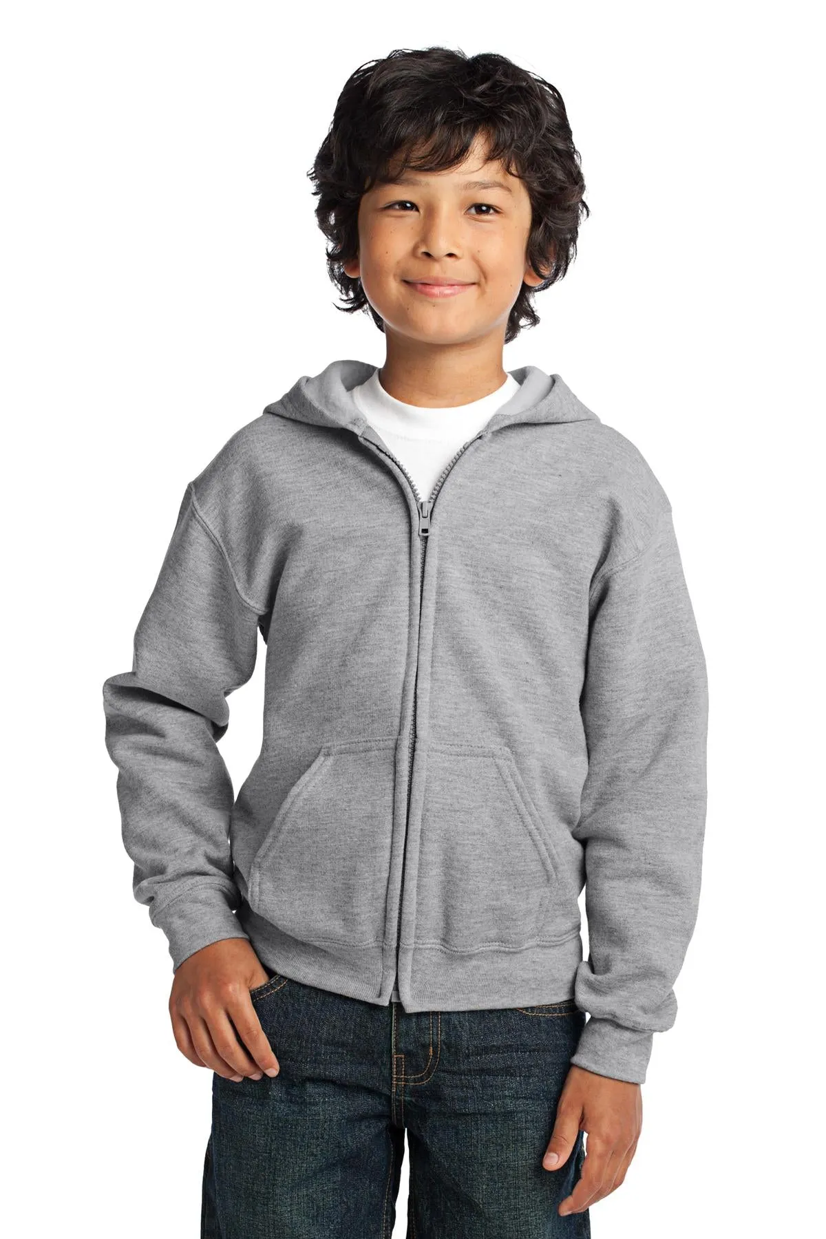 Gildan Youth Heavy Blend Full-Zip Hooded Sweatshirt