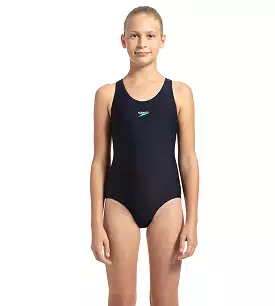 Girl's Endurance Lycra Racerback Swimwear - True Navy & Green Glow