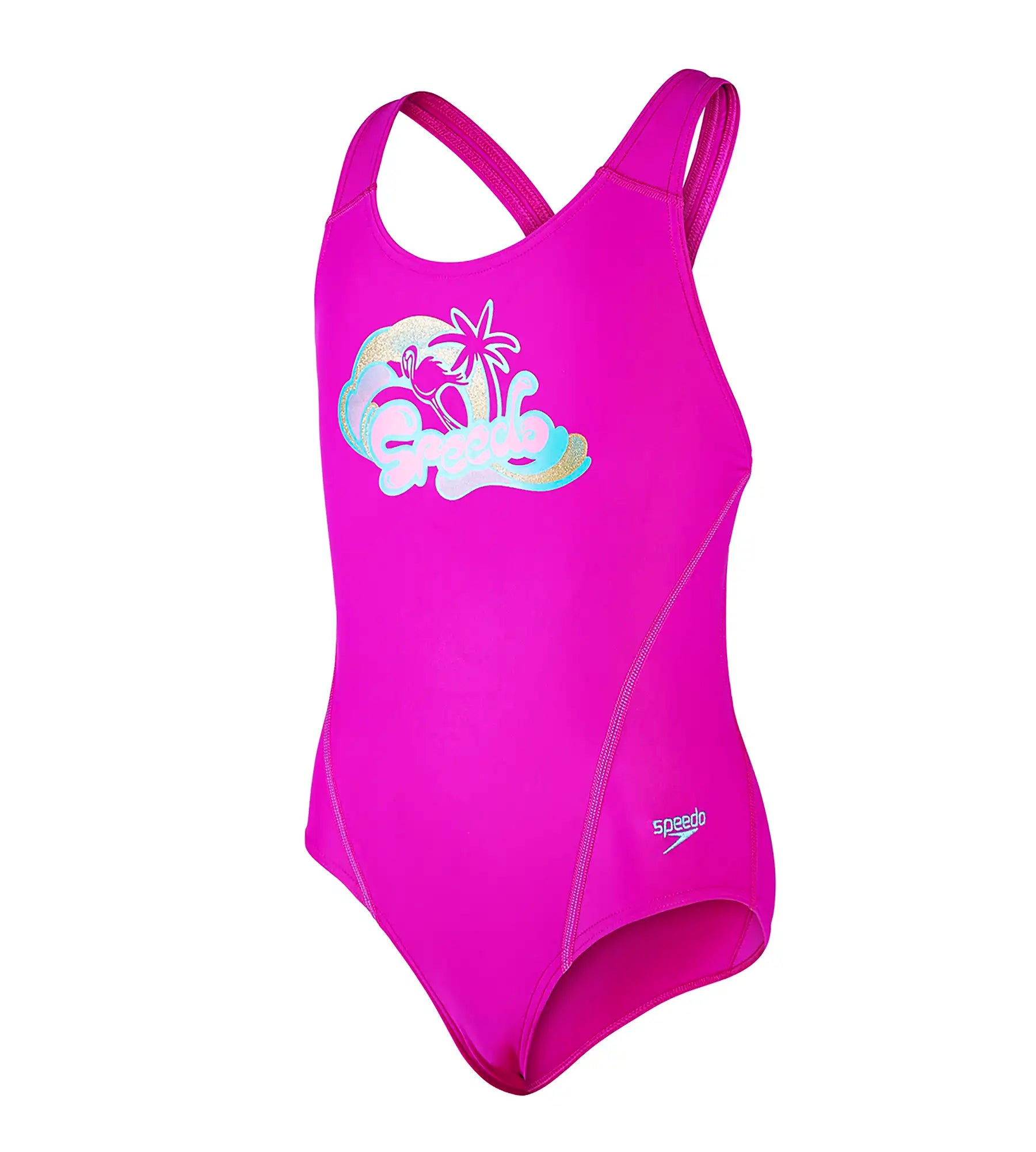 Girl's Logo Placement Splashback Swimwear - Diva & Princess Pink