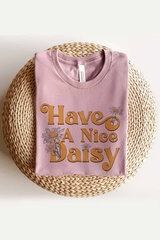 HAVE A NICE DAISY GRAPHIC TEE PLUS SIZE