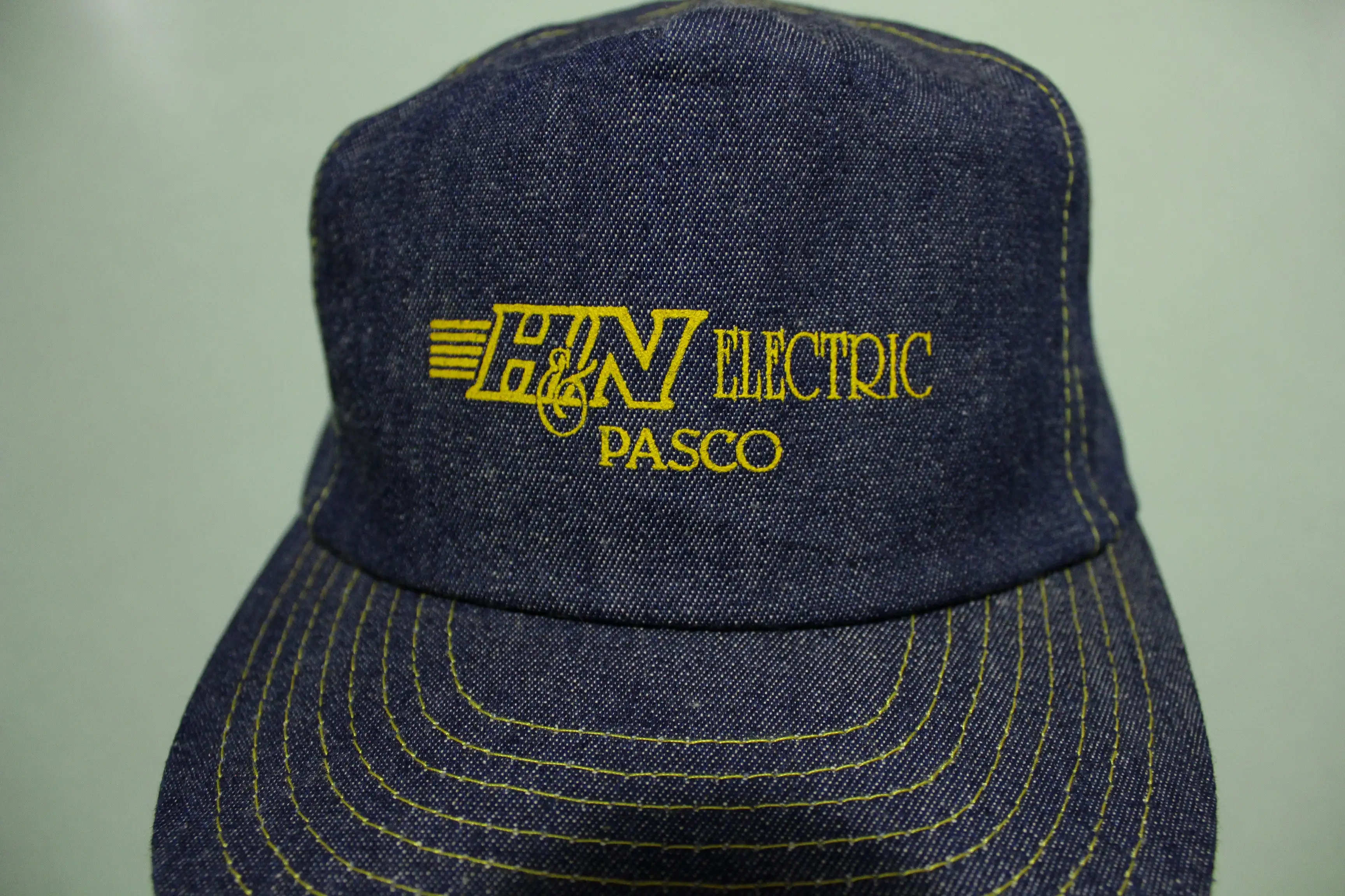 H&N Electric Pasco Vintage 80's Denim Trucker Snapback Adjustable Hat