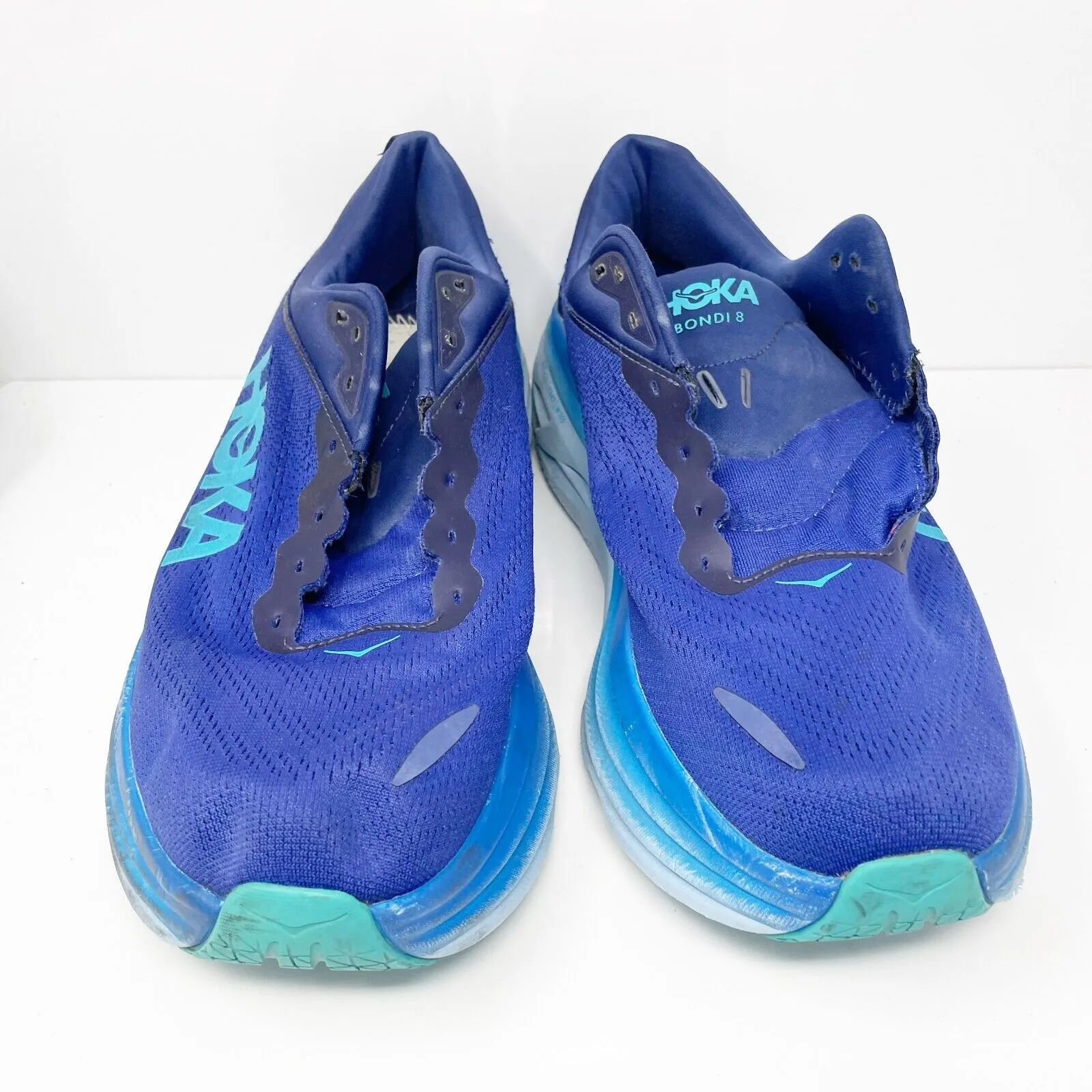 Hoka One One Mens Bondi 8 1123202 BBBG Blue Running Shoes Sneakers Size 14 D