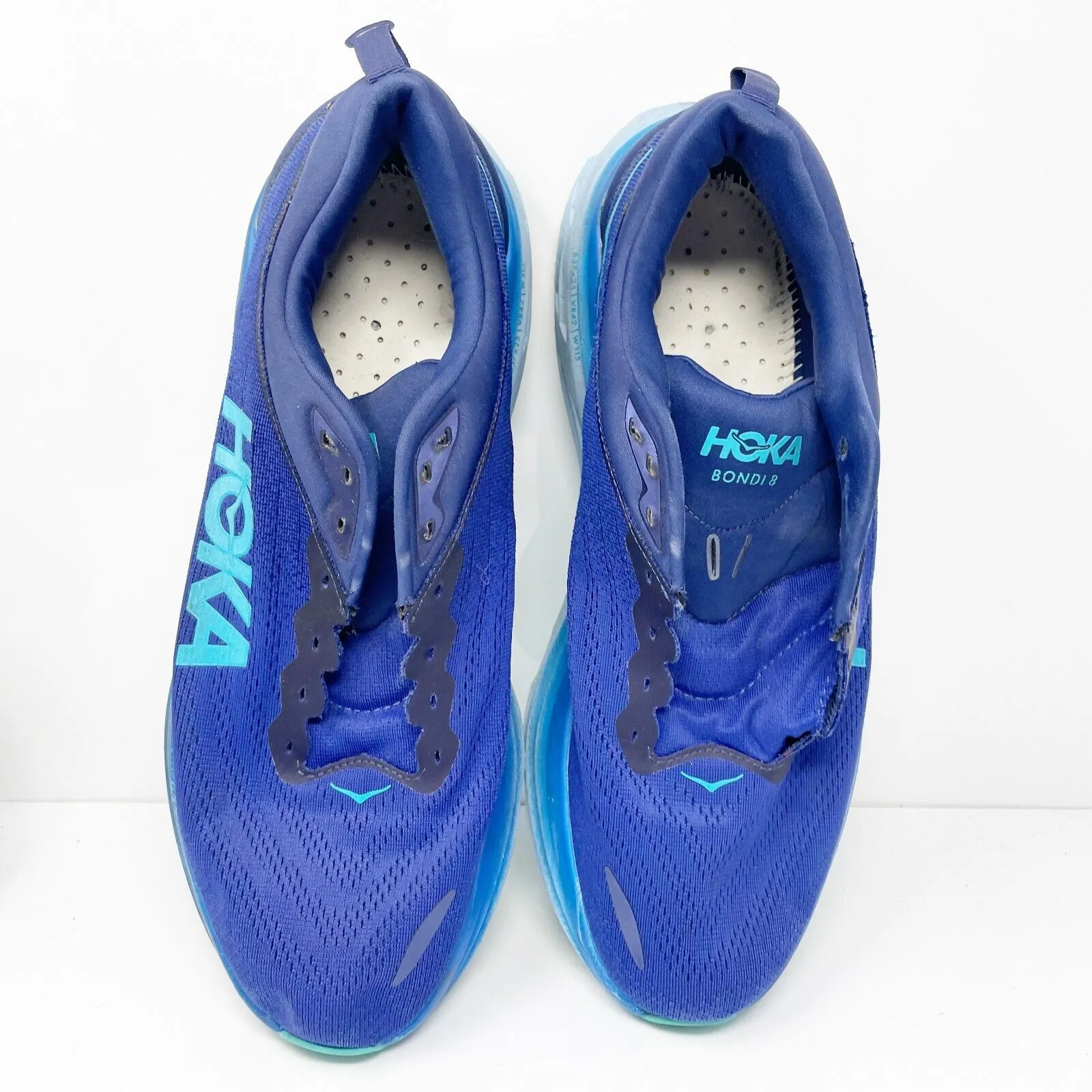 Hoka One One Mens Bondi 8 1123202 BBBG Blue Running Shoes Sneakers Size 14 D