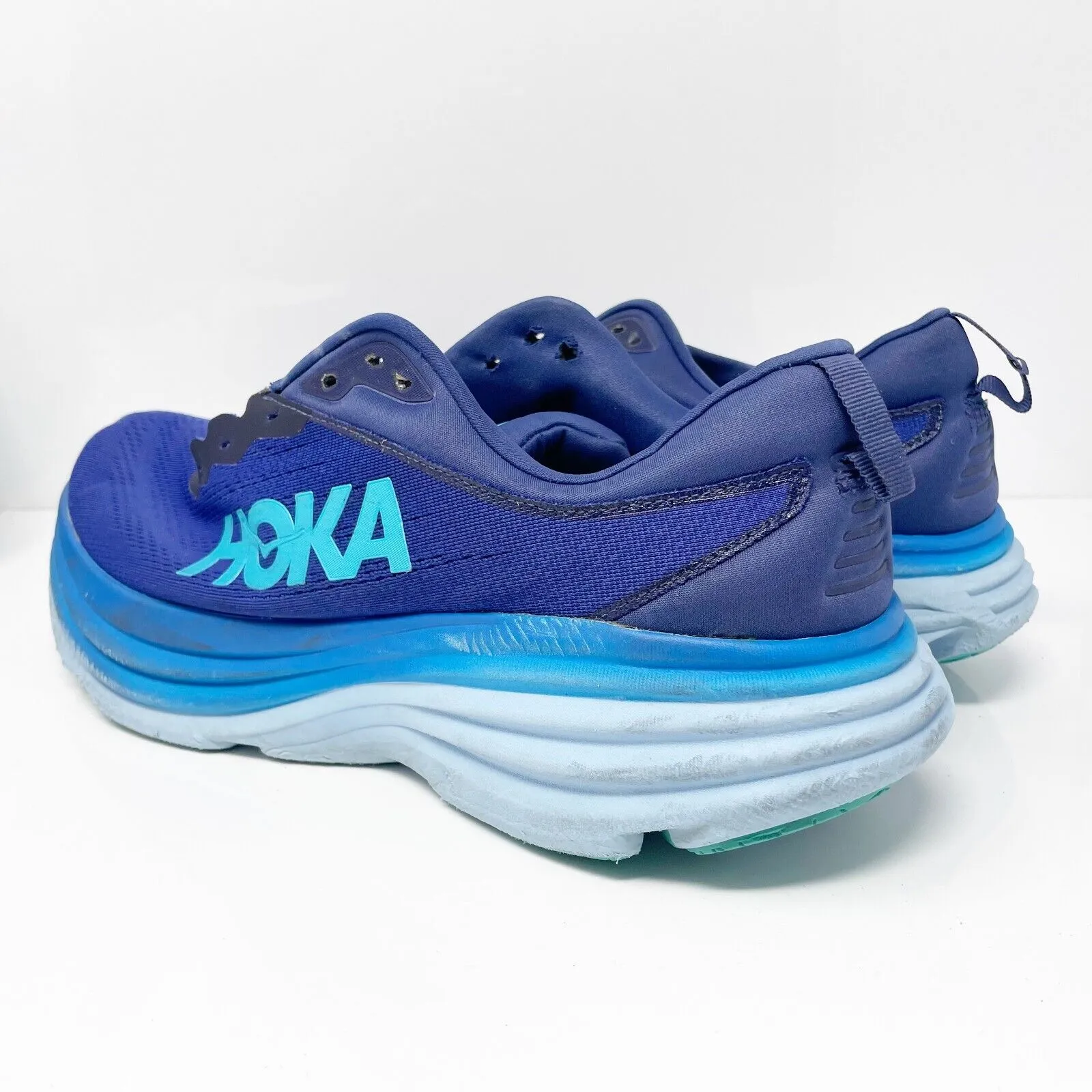 Hoka One One Mens Bondi 8 1123202 BBBG Blue Running Shoes Sneakers Size 14 D