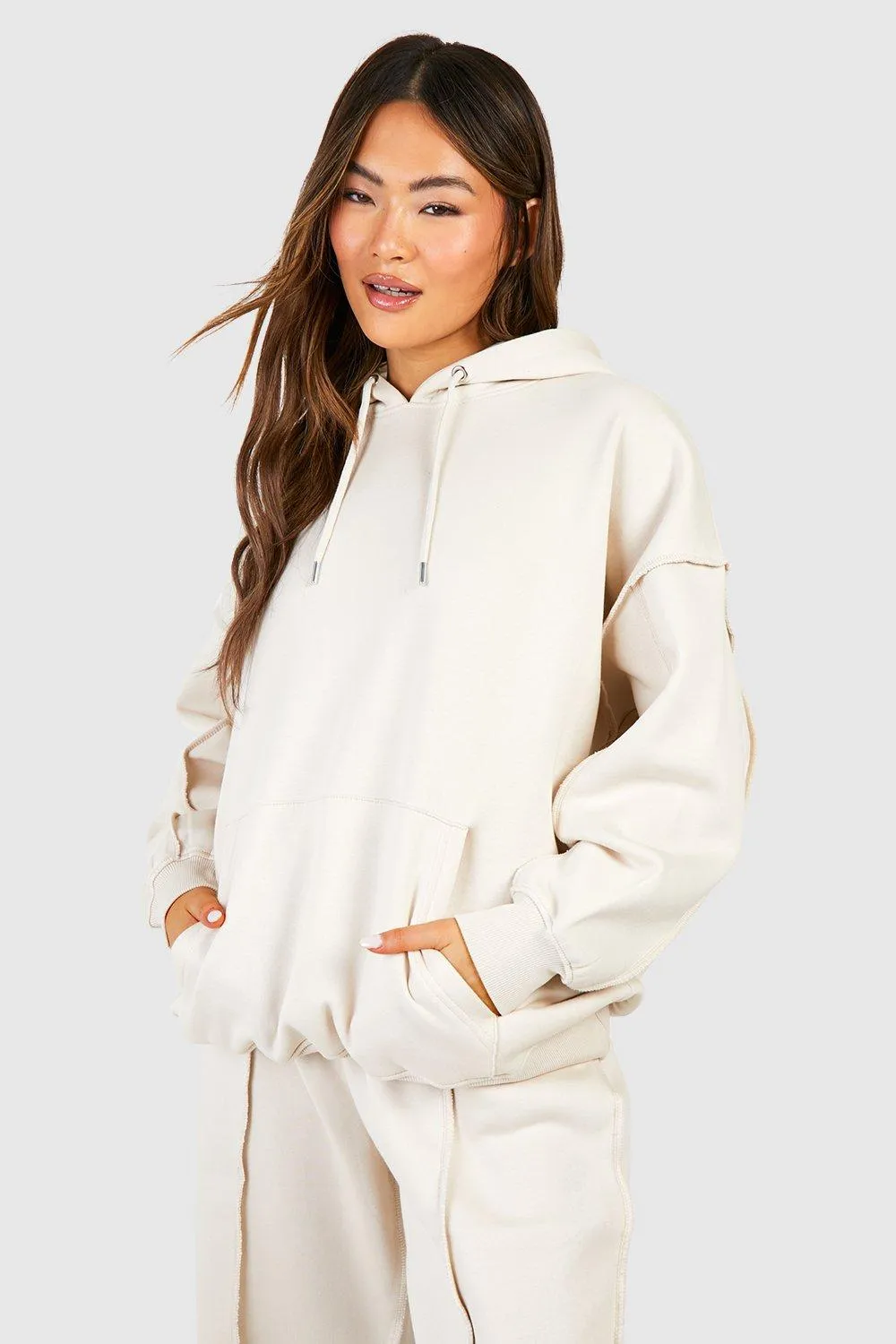 Hoodies & Sweatshirts | Exposed Seam Oversized Hoodie | boohoo