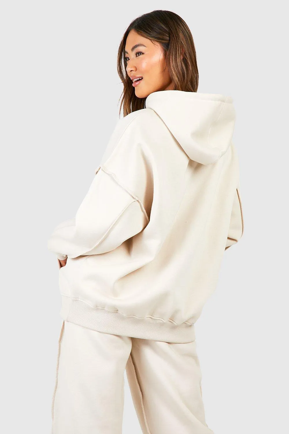 Hoodies & Sweatshirts | Exposed Seam Oversized Hoodie | boohoo