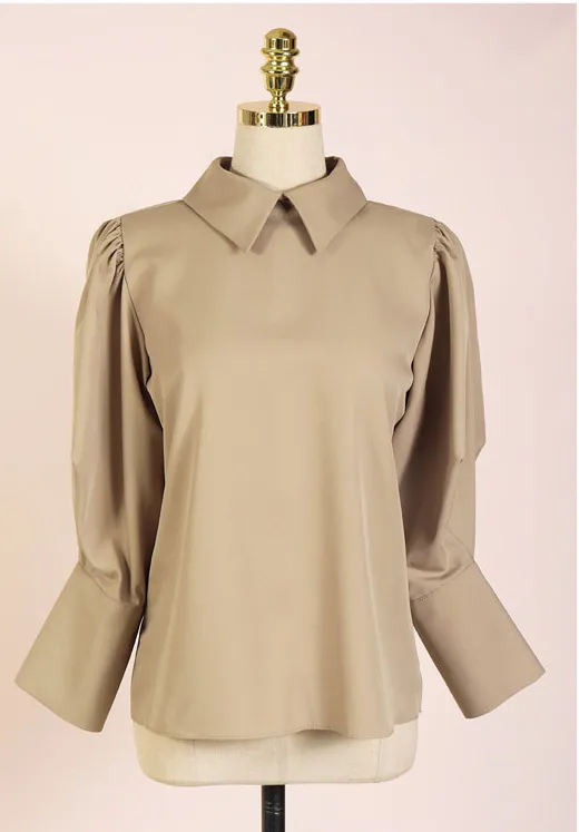 I AM MARI  |Long Sleeves Plain Office Style Elegant Style