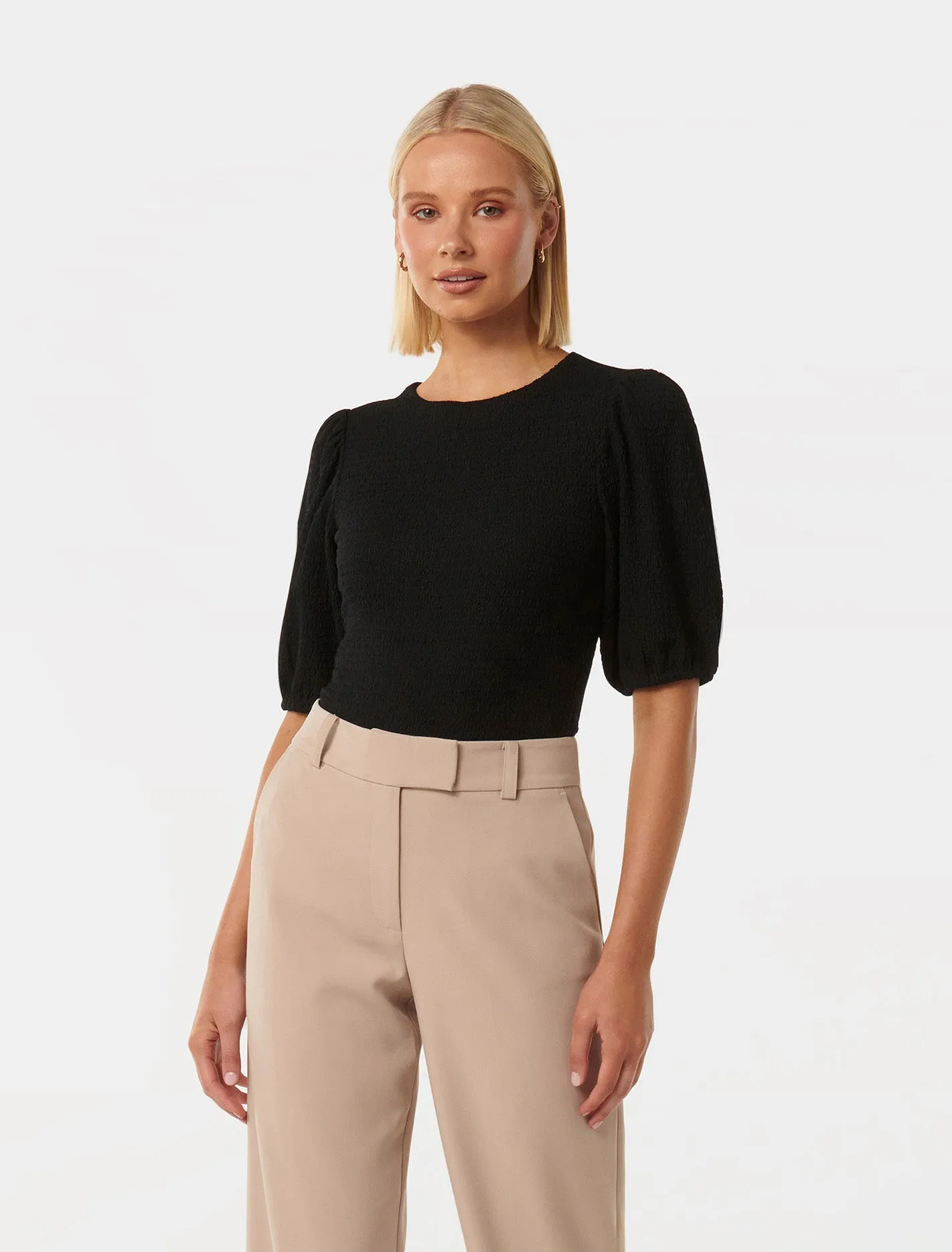 Jolanta Textured Puff Sleeve Top