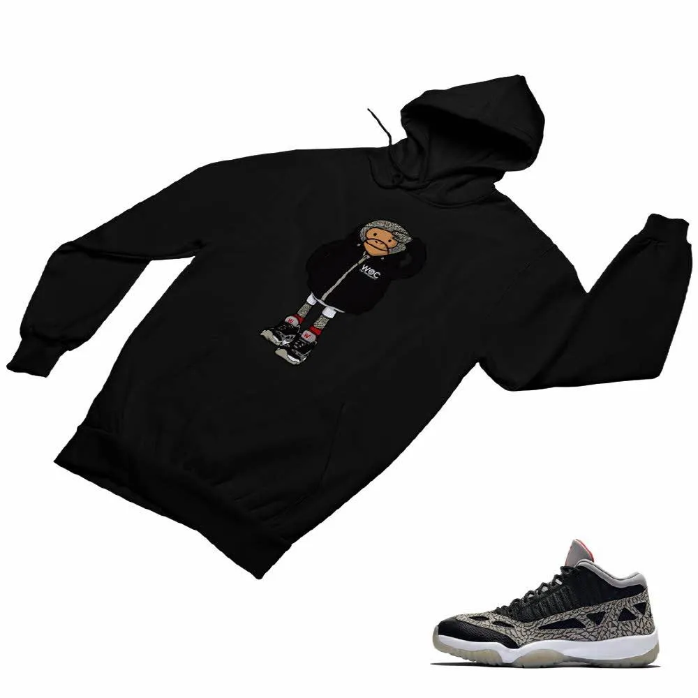 Jordan 11 Black Cement Matching Custom Designed HoodiesJD 11-5-8-20