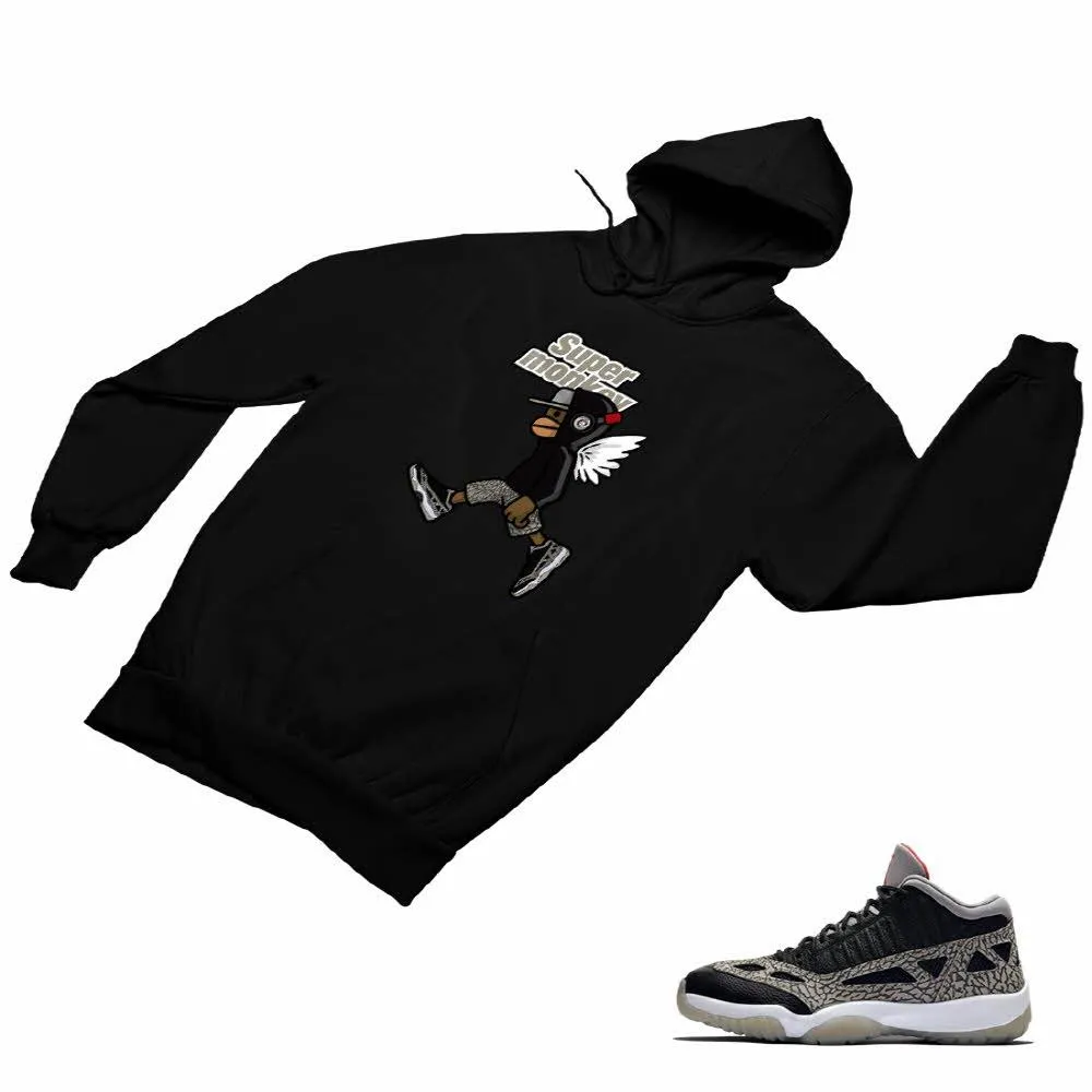 Jordan 11 Black Cement Matching Custom Designed HoodiesJD 11-5-8-22