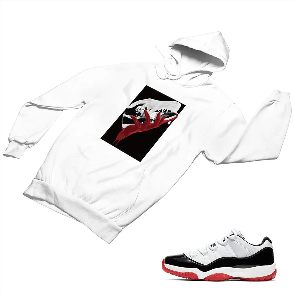 Jordan 11 White Bred Matching Custom Designed Hoodies JD 11-5-7-18