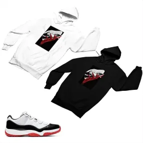 Jordan 11 White Bred Matching Custom Designed Hoodies JD 11-5-7-18