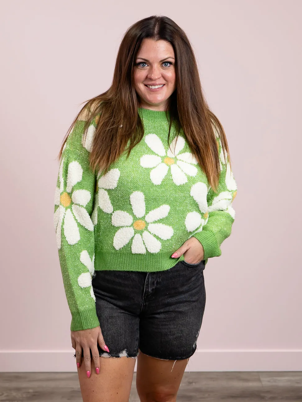 Juliette Floral Sweater | Green