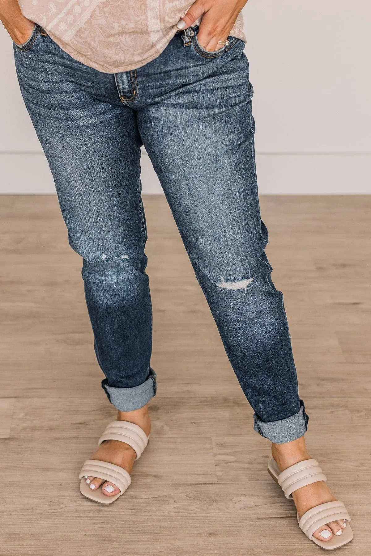 KanCan Low-Rise Distressed Jeans- Lena Wash