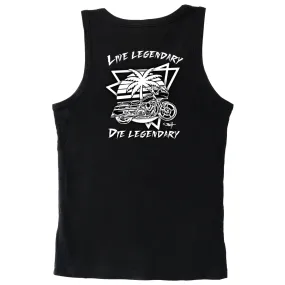 Legendary 'Live Legendary Die Legendary' Motorcycle Tank Top - Black