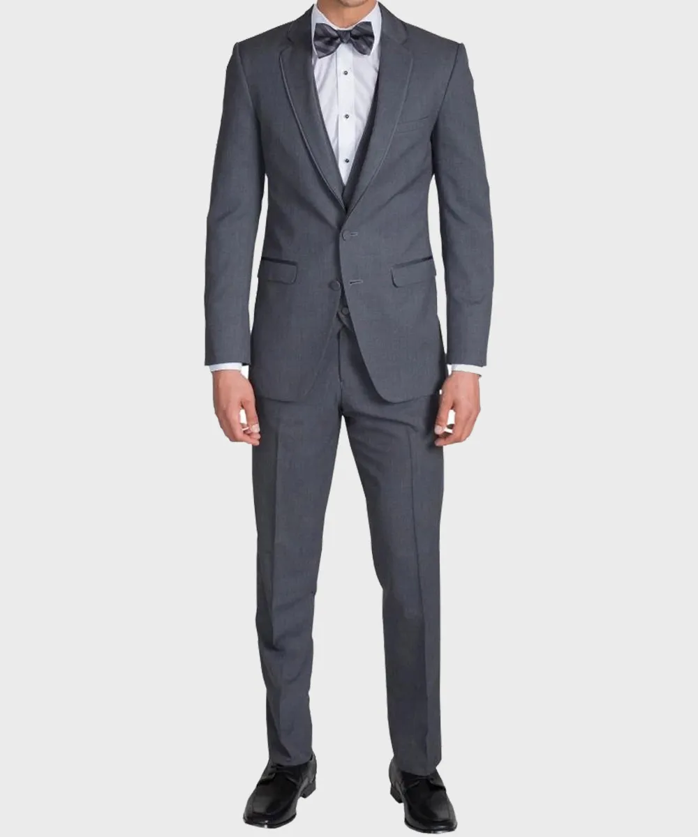 Mens Charcoal Grey Suit | Gentleman Notch Lapel Suit