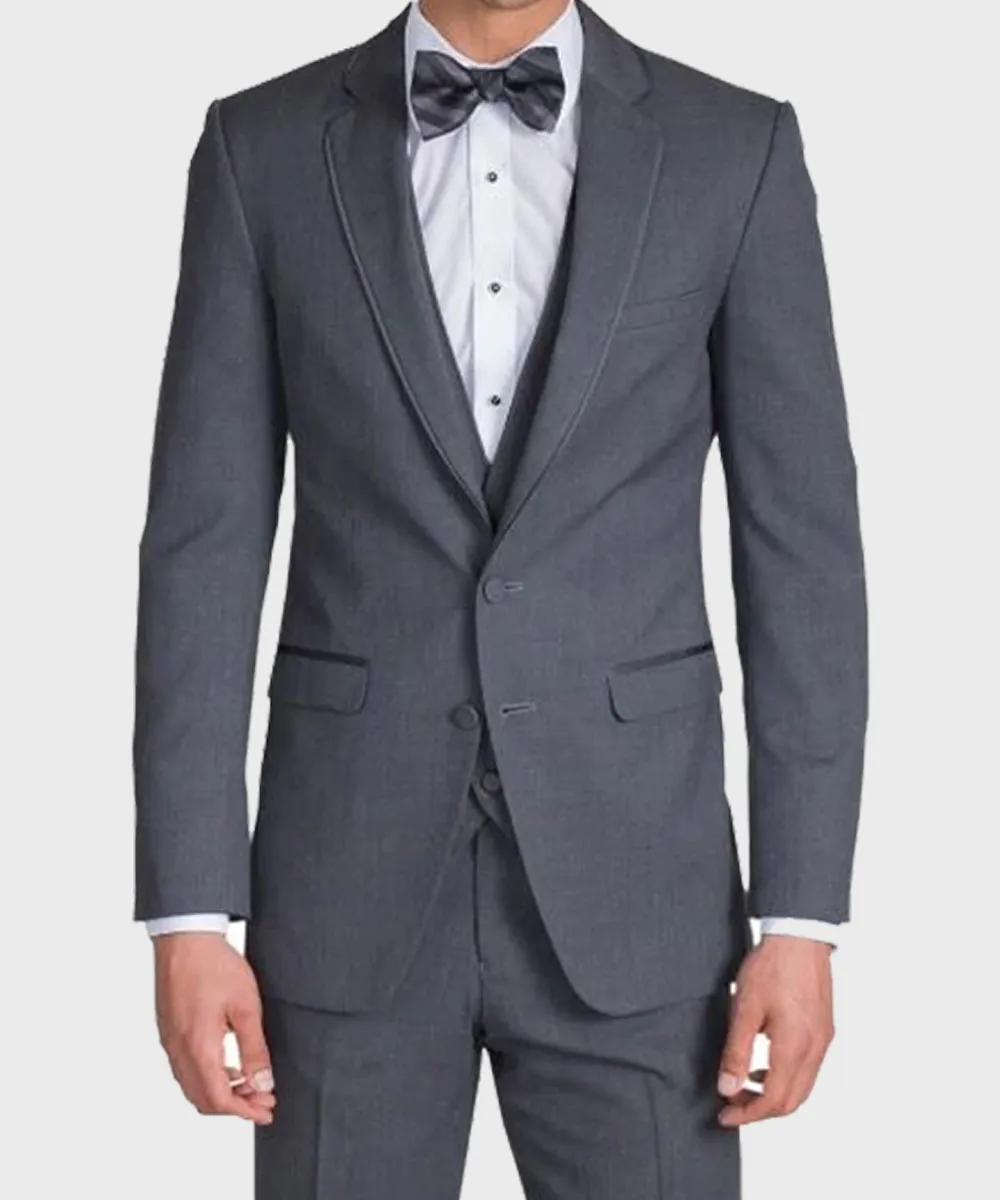 Mens Charcoal Grey Suit | Gentleman Notch Lapel Suit