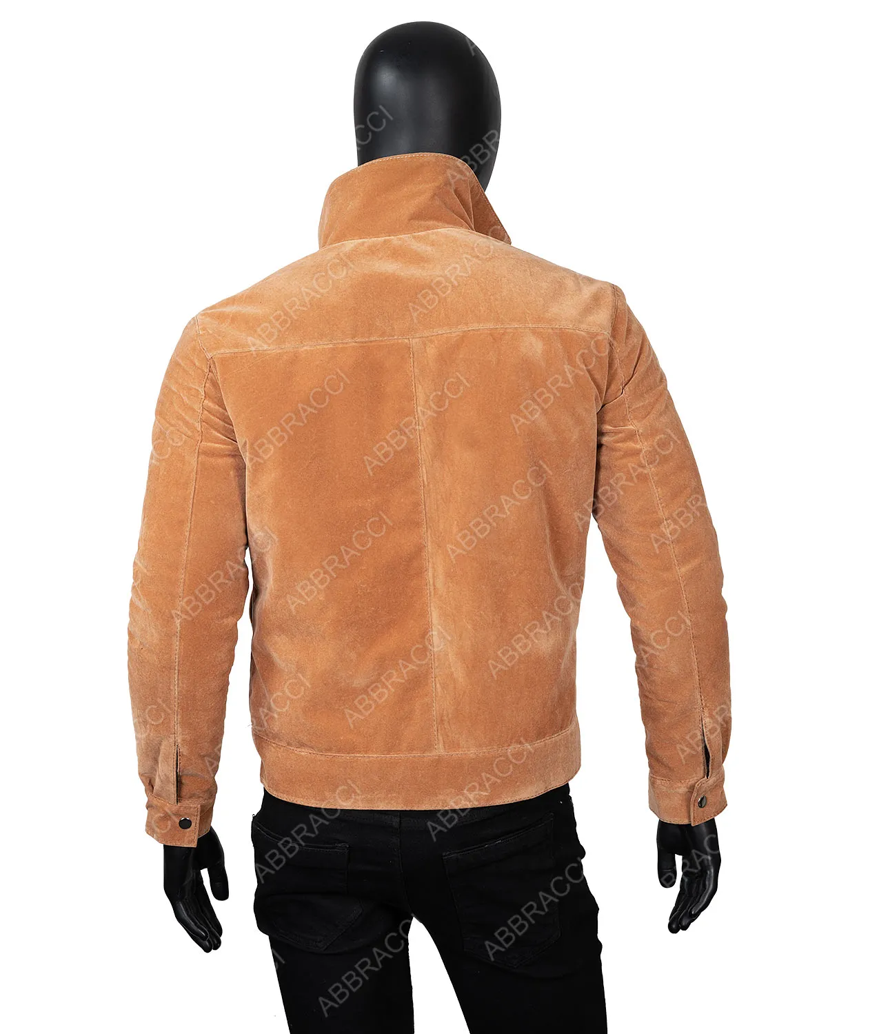 Mens Lapel Collar Suede Leather Jacket - Abbraci