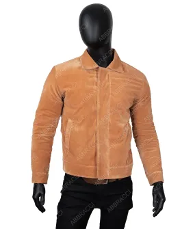 Mens Lapel Collar Suede Leather Jacket - Abbraci