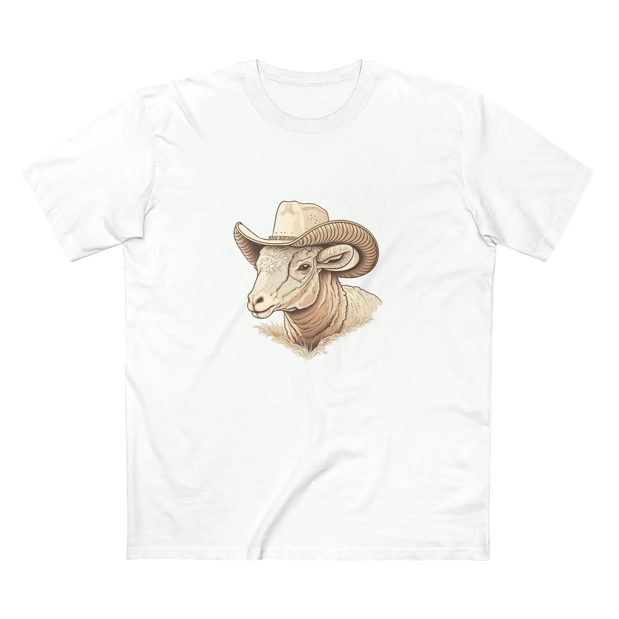 Men's ram cowboy crew neck t-shirt